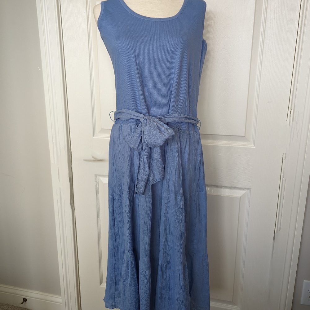 Collection 18 Layered Sleeveless Blue Maxi Dress SD Size M-L